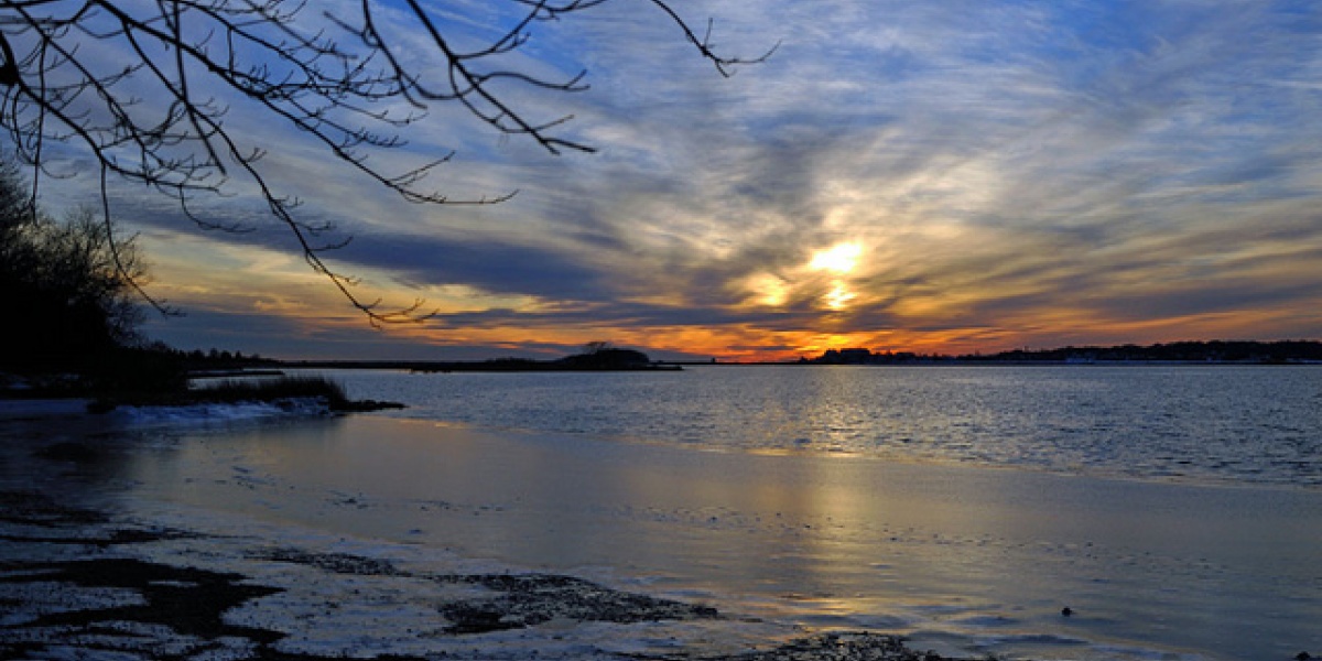 Winter Sunset at Bluff Point State Park, Groton CT